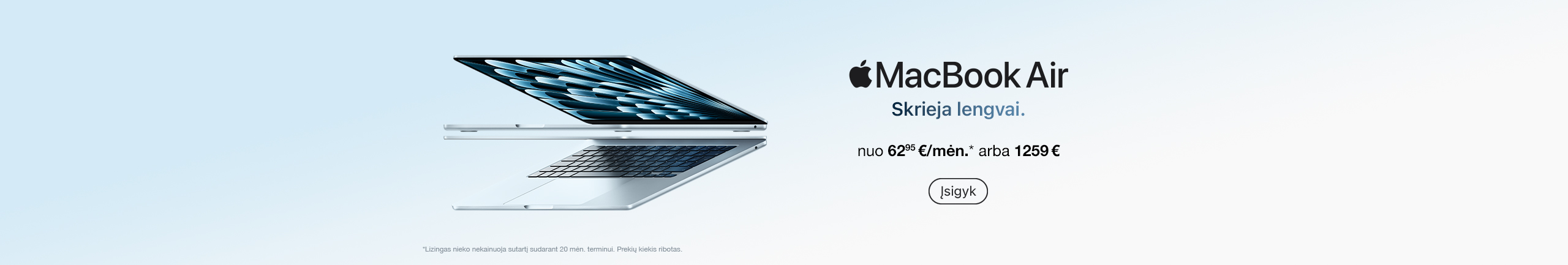 Nauji Apple MacBook Air su M4 lustu modeliai