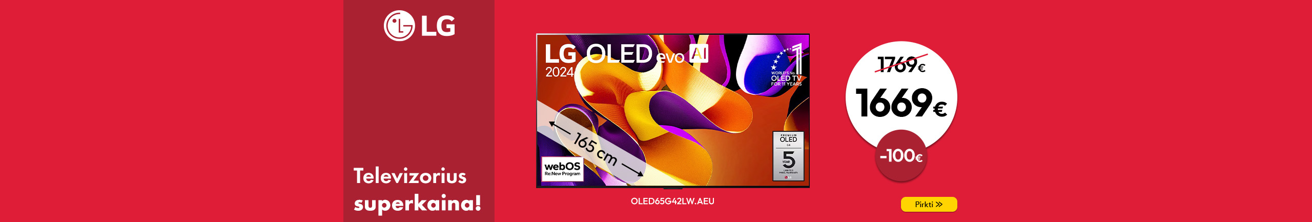 LG TV 65" evo G4