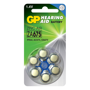 Baterijos klausos aparatams GP ZA675-D6, 1,4V 104423