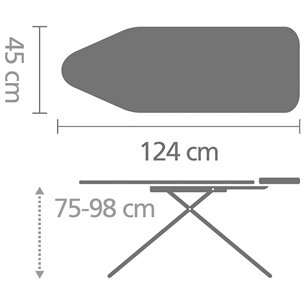 Brabantia, C, 124x45 cm - Ironing table Item - 101229