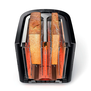 Philips Viva Collection, 1000 W, black/inox - Toaster Item - HD2637/90