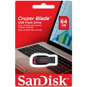 SanDisk Cruzer Blade, USB-A, 64 GB, black - Memory stick Item - SDCZ50-064G-B35