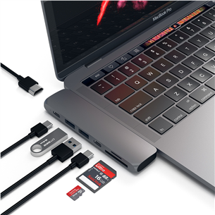 Satechi, USB-C MacBook Pro/Air, grey - Hub Item - ST-CMBPM