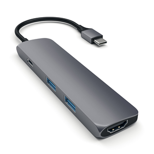 Satechi Multi-port 4K, USB C, grey - Adapter Item - ST-CMAM ST-CMAM