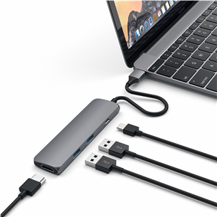 Satechi Multi-port 4K, USB C, grey - Adapter Item - ST-CMAM