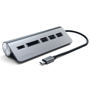 Satechi hub, USB C, считыватель карт памяти, серый - Хаб USB-C Товар - ST-TCHCRM ST-TCHCRM