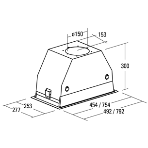 Cata, 820 m³/h, width 49.2 cm, silver/white - Built-in Cooker Hood Item - 02130207