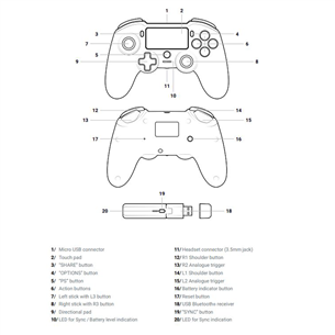 Žaidimų pultelis Big Ben PS4 Nacon Asymmetric, Belaidis Prekė - SLEH-00578