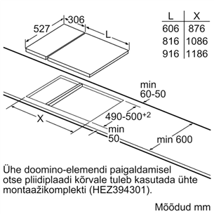 Bosch Serie 6 Domino, width 30.6 cm, steel frame, black - Built-in Induction Hob Item - PIB375FB1E