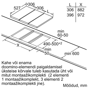 Bosch Serie 6 Domino, width 30.6 cm, steel frame, black - Built-in Induction Hob Item - PIB375FB1E