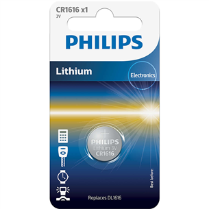 Philips Lithium, CR1616, 3V - Battery Item - CR1616/00B CR1616/00B