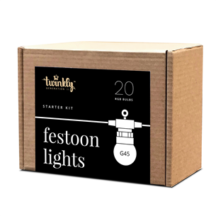 Twinkly Festoon Lights 20 RGB, 10 m, black - Smart festive lights Item - TWF020STP-BEU