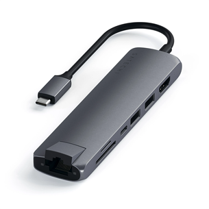 Adapteris Satechi USB-C Multiport HDMI/2xUSB3/1xUSBC/SD/LAN SG Prekė - ST-UCSMA3M ST-UCSMA3M