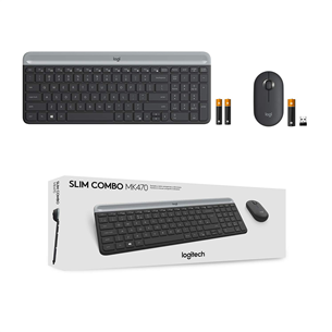 Logitech MK470 Slim Combo, US, black - Wireless Desktop Item - 920-009204