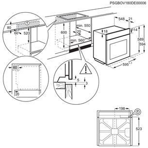 Orkaitė Electrolux Prekė - EOE7P31X, Juoda
