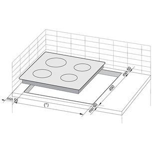 Hansa, width 57.6 cm, frameless, black - Built-in Ceramic Hob Item - BHC66577