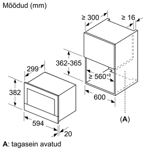 Įmontuojama mikrobangų krosnelė Bosch BFL634GB1