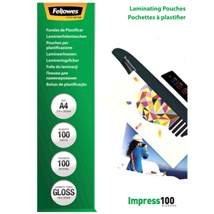 Laminavimo vokeliai Fellowes Laminating pouches A4 Prekė - 5351111 5351111