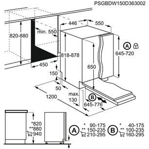 AEG, 10 place settings - Built-in Dishwasher Item - FSE73507P