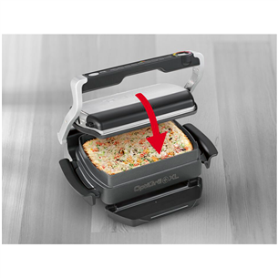Tefal Optigrill+ + Snacking and backing XL, 2000 Вт, черный/нерж. сталь - Электрический гриль + насадка для запекания Товар - GC724D12