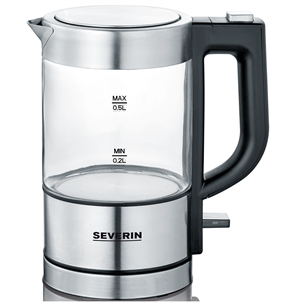 Severin, 0.5 L, clear/silver - Kettle Item - WK3472 WK3472