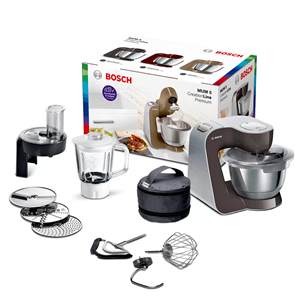 Bosch MUM5, 3,9 л/0,8 л, 1000 Вт, нерж. сталь/коричневый - Кухонный комбайн Товар - MUM58A20