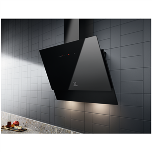 Electrolux, 600 m³/h, width 59.8 cm, black - Cooker Hood Item - LFV416K