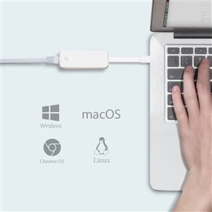 Adapteris TP-Link Item - UE300C, USB-C -> RJ45 Gigabit Ethernet, white