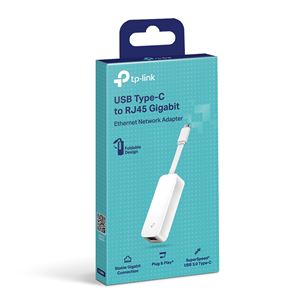 Adapteris TP-Link Item - UE300C, USB-C -> RJ45 Gigabit Ethernet, white