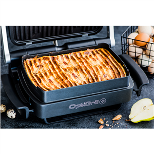 Tefal Optigrill+ + Snacking and backing XL, 2000 Вт, черный/нерж. сталь - Электрический гриль + насадка для запекания Товар - GC724D12