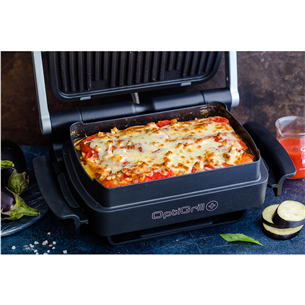 Tefal Optigrill+ + Snacking and backing XL, 2000 Вт, черный/нерж. сталь - Электрический гриль + насадка для запекания Товар - GC724D12