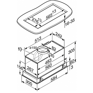 Miele, 585 m³/h, width 58 cm, inox - Built-in Cooker Hood Item - DA2668