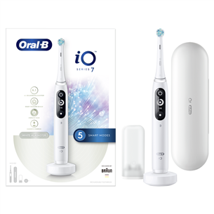 Braun Oral-B iO 7, kelioninis dėklas, baltas - Elektrinis dantų šepetėlis IO7WHITE