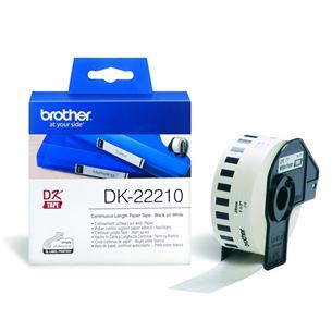 Etiketės spausdintuvams Brother Prekė - DK22210, 2,9cmx30,48m DK22210
