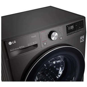 LG, 10.5 kg, depth 56 cm, 1400 rpm, dark grey - Front Load Washing Machine Item - F4WV910P2