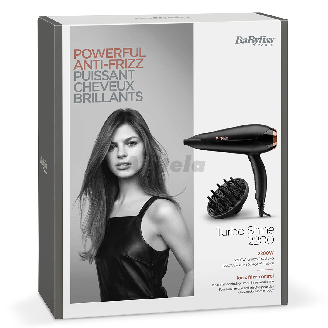 BaByliss Turbo Shine 2200 2200 W black Hair dryer Item D570DE D570DE Avitela