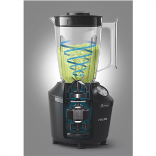 Philips 3000 Series, 600 Вт, 1,25 л, черный - Блендер + спортивная бутылка Товар - HR2291/41