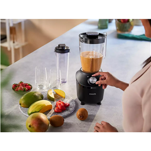 Philips 3000 Series, 600 Вт, 1,25 л, черный - Блендер + спортивная бутылка Товар - HR2291/41