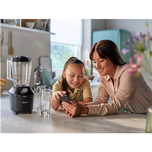 Philips 3000 Series, 600 Вт, 1,25 л, черный - Блендер + спортивная бутылка Товар - HR2291/41