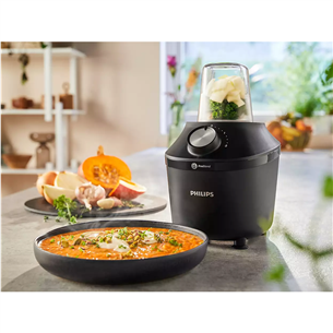 Philips 3000 Series, 600 Вт, 1,25 л, черный - Блендер + спортивная бутылка Товар - HR2291/41