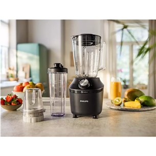 Philips 3000 Series, 600 Вт, 1,25 л, черный - Блендер + спортивная бутылка Товар - HR2291/41