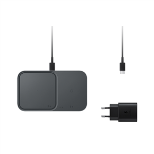 Belaidis įkroviklis Samsung Wireless Charger Duo Pad + Travel Adapter, Dark Gray Prekė - EP-P5400TBEGEU