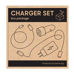 Įkroviklių rinkinys Samsung Charger Set Eco package, 25 W / 15 W, black 4779040339697