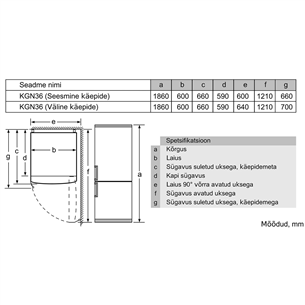 Šaldytuvas Bosch Prekė - KGN36VWED