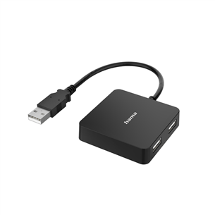 Šakotuvas Hama USB Hub, 4 Ports, USB 2.0, black Prekė - 00300081 00300081