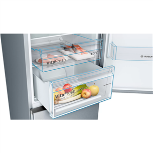 Bosch, NoFrost, 368 л, высота 203 см, нерж. сталь - Холодильник Товар - KGN39VLEB