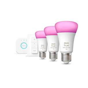 Philips Hue White and Color Starter Kit, E27, 3 шт., цветной - Комплект умных ламп Товар - 929002468804 929002468804