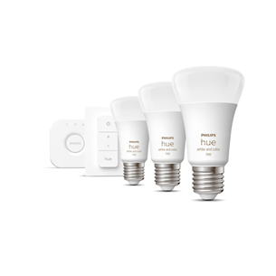Philips Hue White and Color Starter Kit, E27, 3 шт., цветной - Комплект умных ламп Товар - 929002468804
