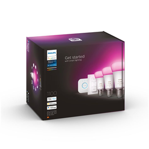 Philips Hue White and Color Starter Kit, E27, 3 шт., цветной - Комплект умных ламп Товар - 929002468804