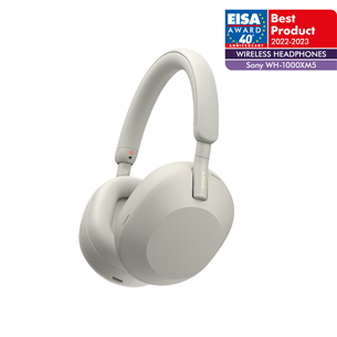 Sony WH-1000XM5, бежевый - Полноразмерные беспроводные наушники Товар - WH1000XM5S.CE7